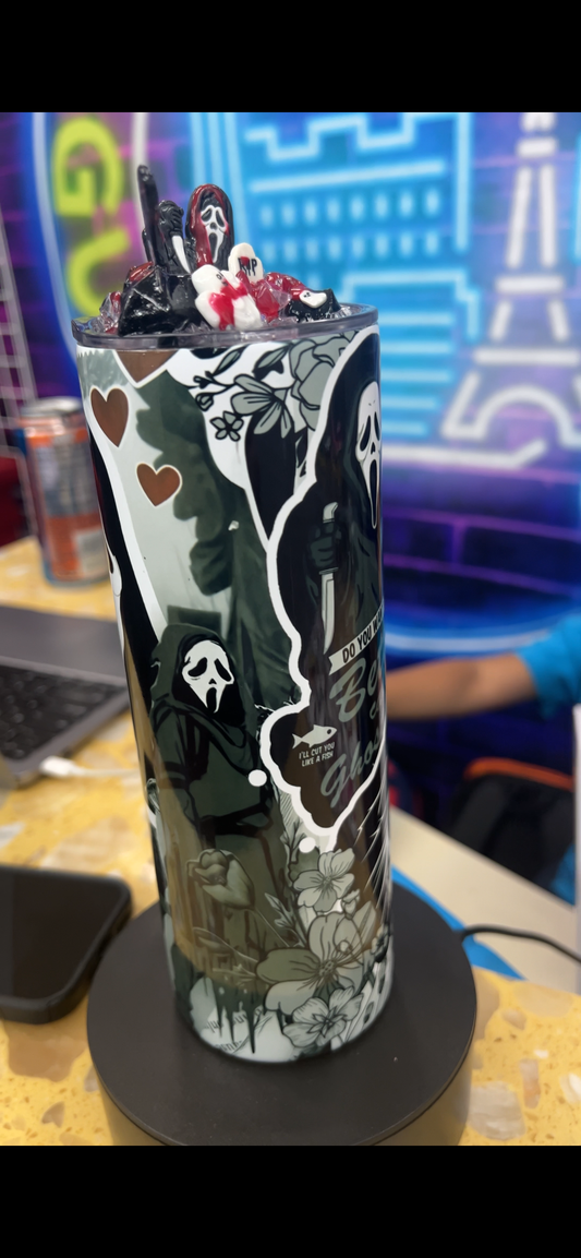 Ghostface 20oz Tumbler with Custom Lid