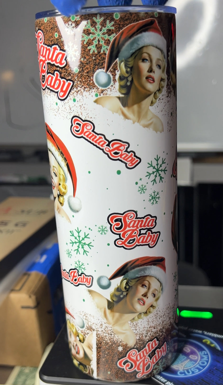 Marylin Monroe Santa Baby 20oz Tumbler