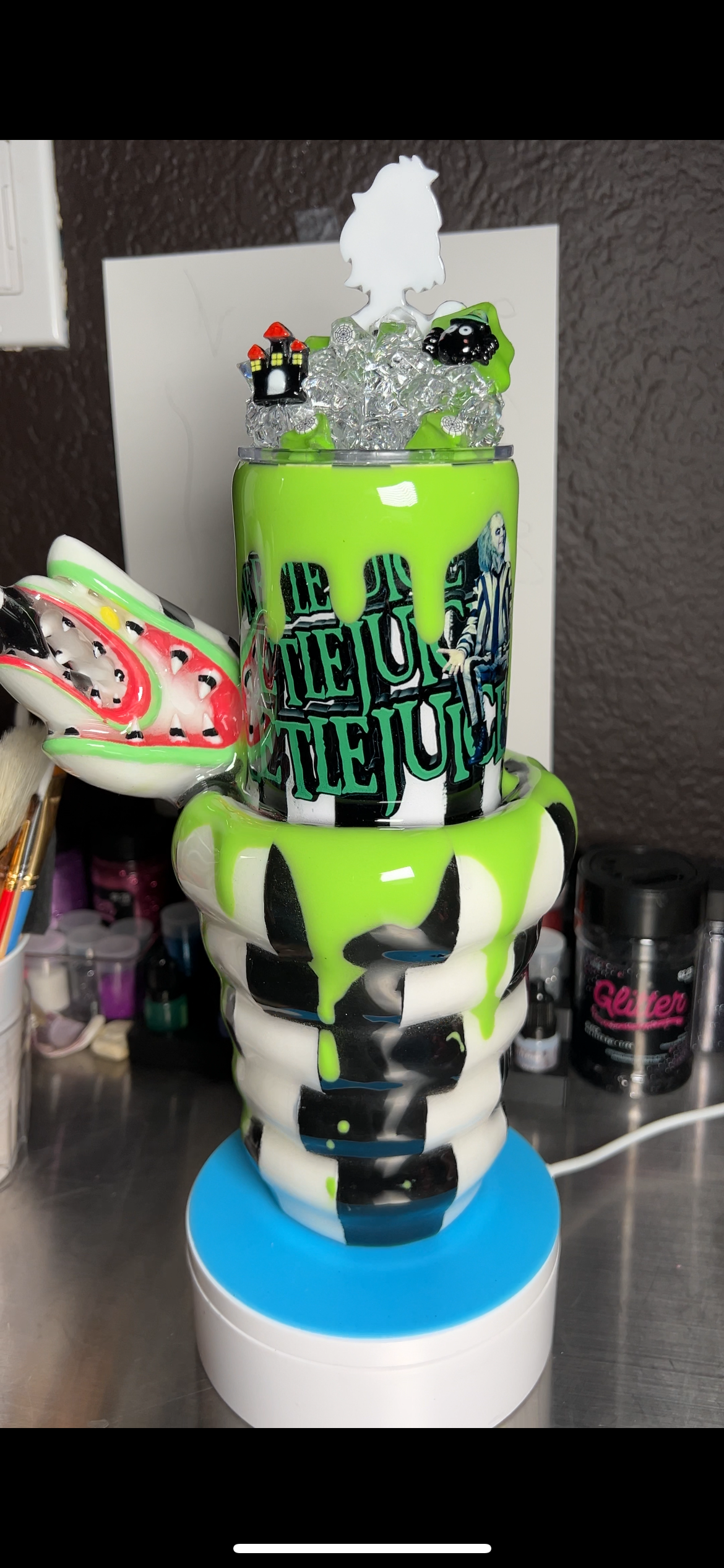 BeetleJuice 3d epoxy tumbler