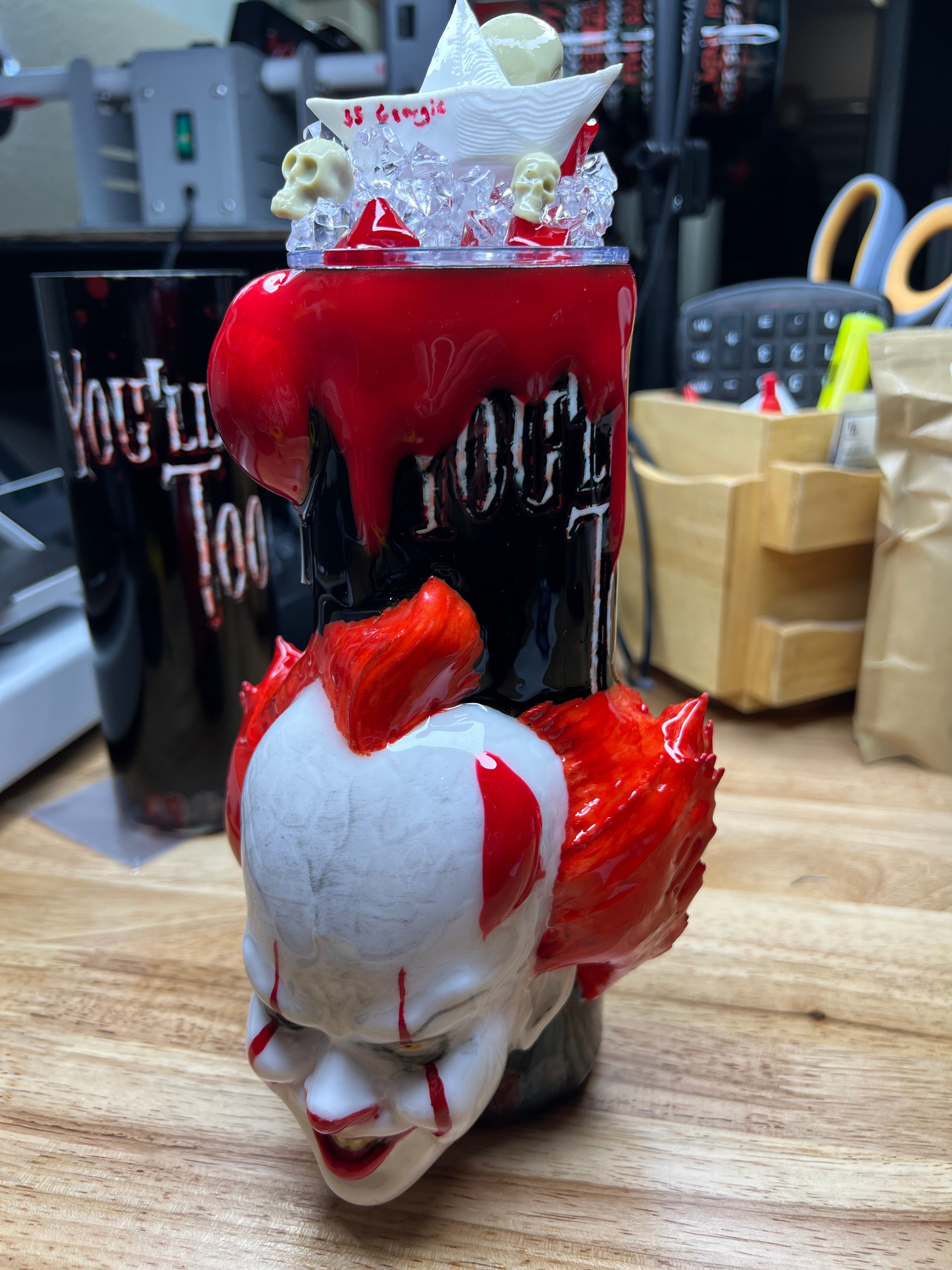 Pennywise 3d Epoxy Tumbler