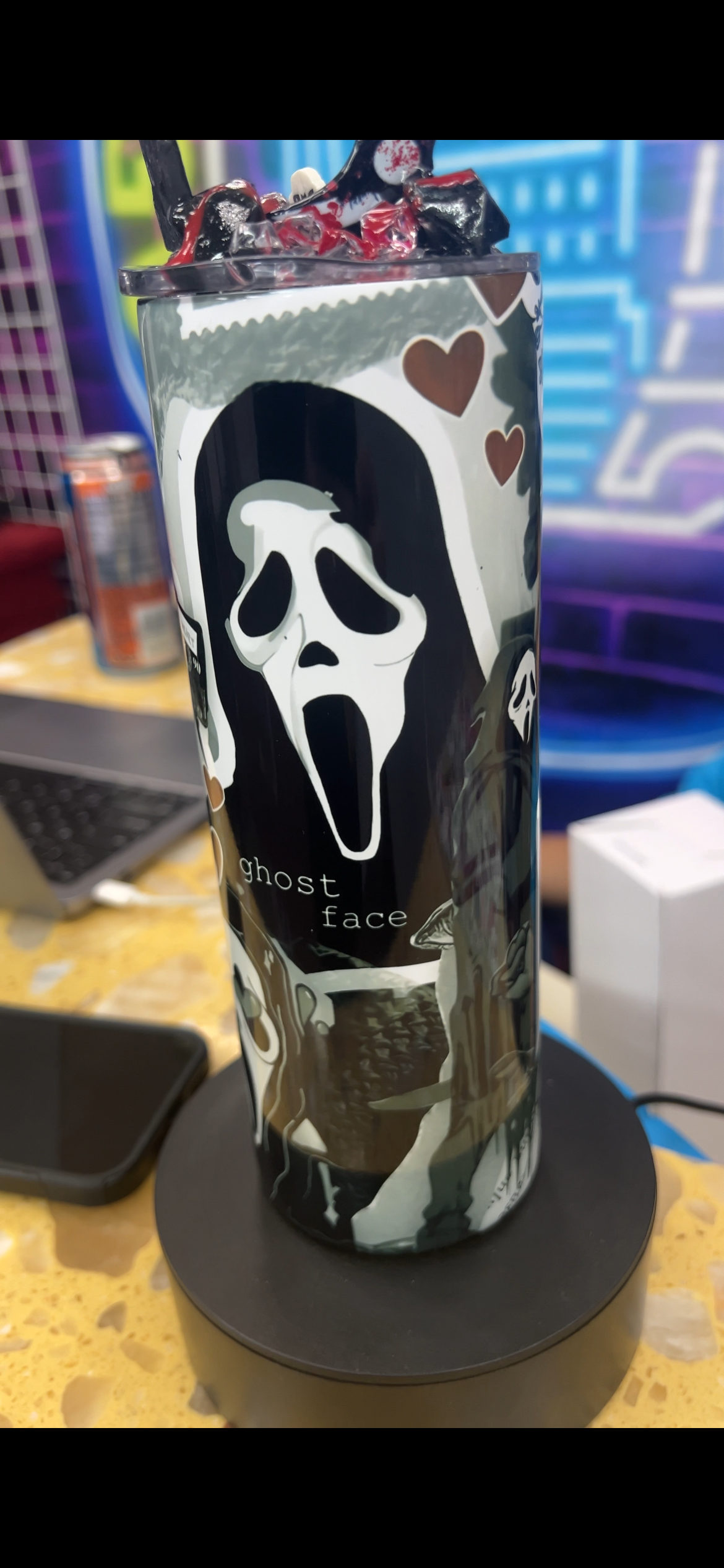 Ghostface 20oz Tumbler with Custom Lid