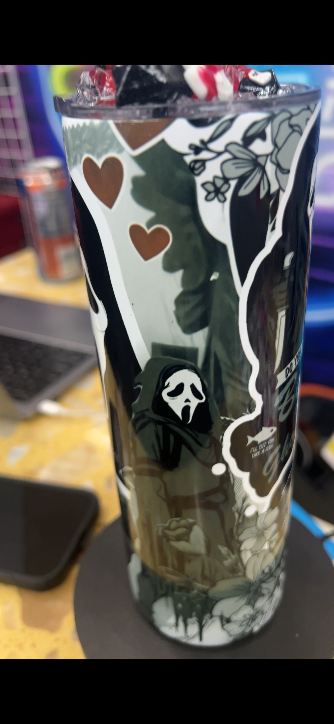 Ghostface 20oz Tumbler with Custom Lid
