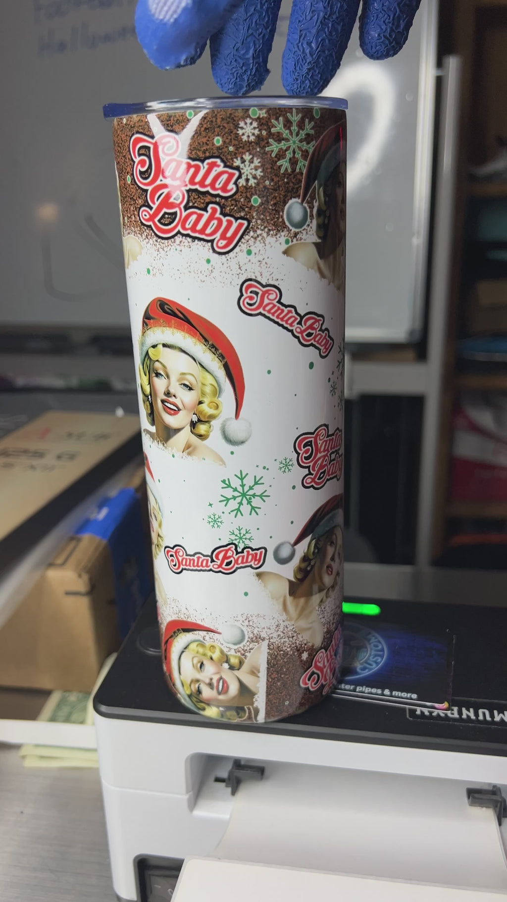 Marylin Monroe Santa Baby 20oz Tumbler