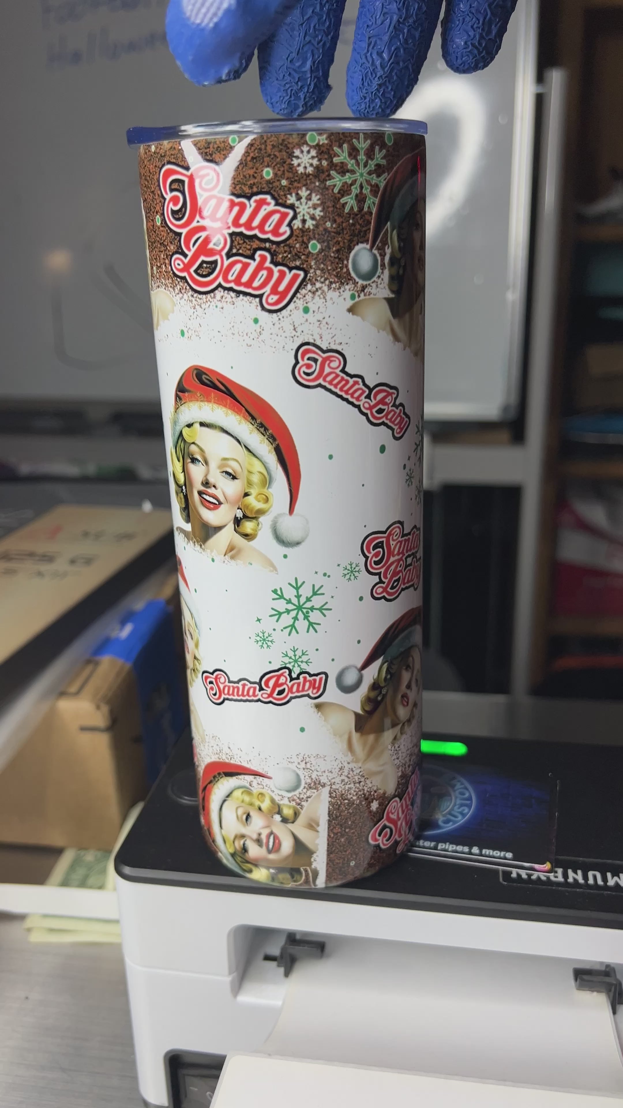 Marylin Monroe Santa Baby 20oz Tumbler