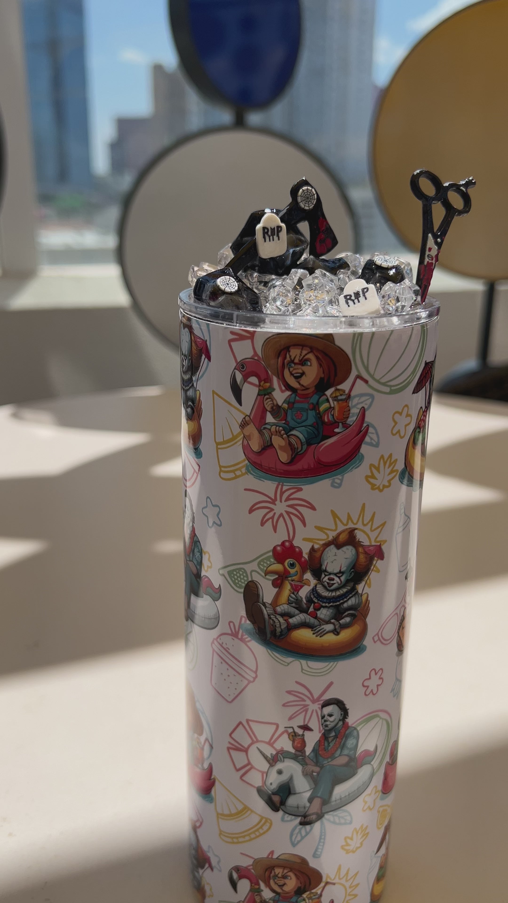 Horror in the Summer 20oz Tumbler & custom lid