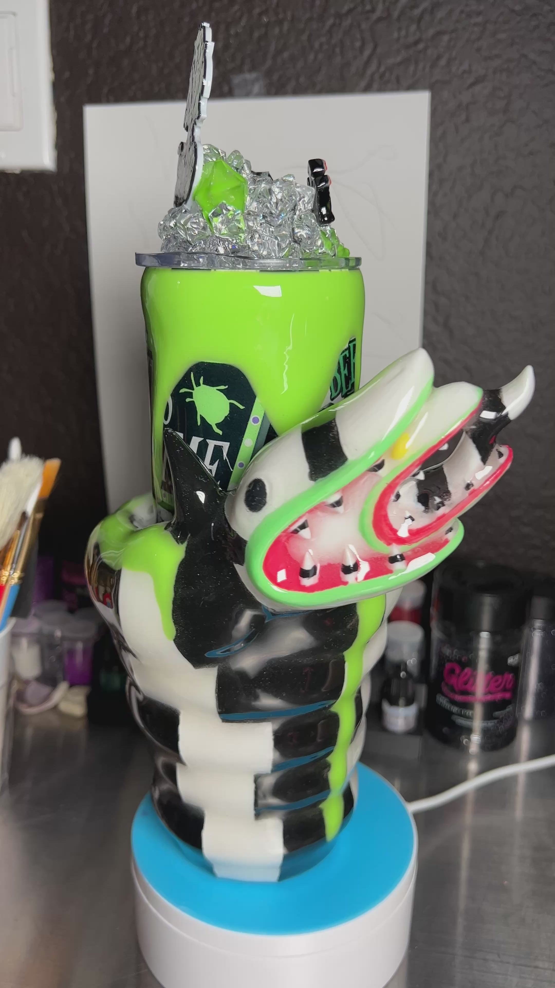 BeetleJuice 3d epoxy tumbler